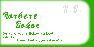 norbert bokor business card